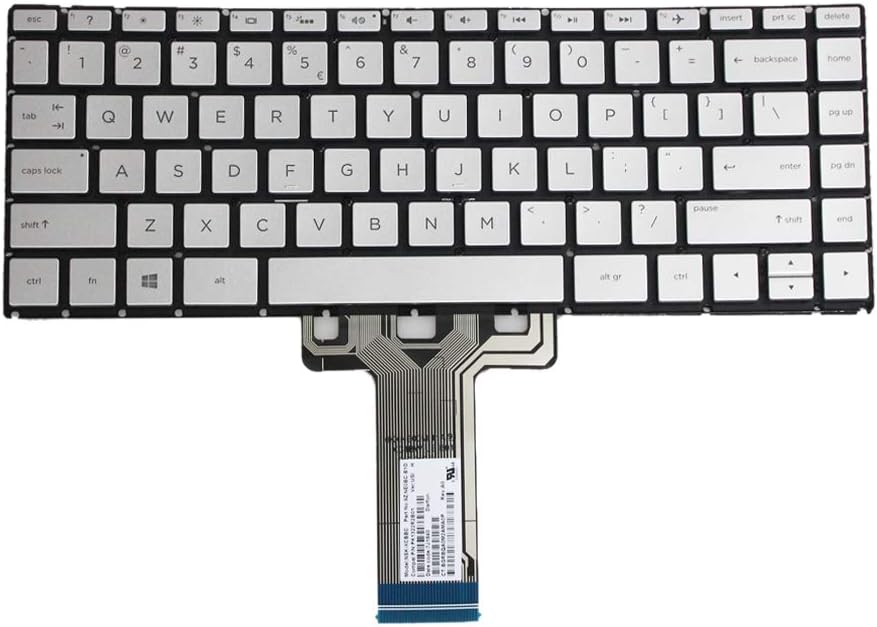 Techie Laptop Keyboard For HP Pavilion 14-BA Series,14-BS Series, 14T-BA Series Laptops Silver With Backlight