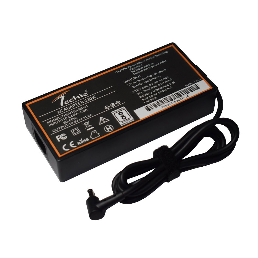 Techie 230W Laptop Charger for Asus Zenbook Pro Duo UX581, GM501GS, GL503 Series (19.5V, 11.8A) 6.0*3.7MM Pin