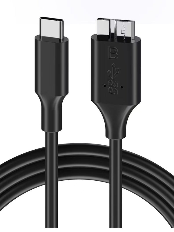 Techie USB-C to USB 3.0 Micro-B Cable 0.5m, 5Gbps, For Hard Drive, SSD, Camera & Laptop