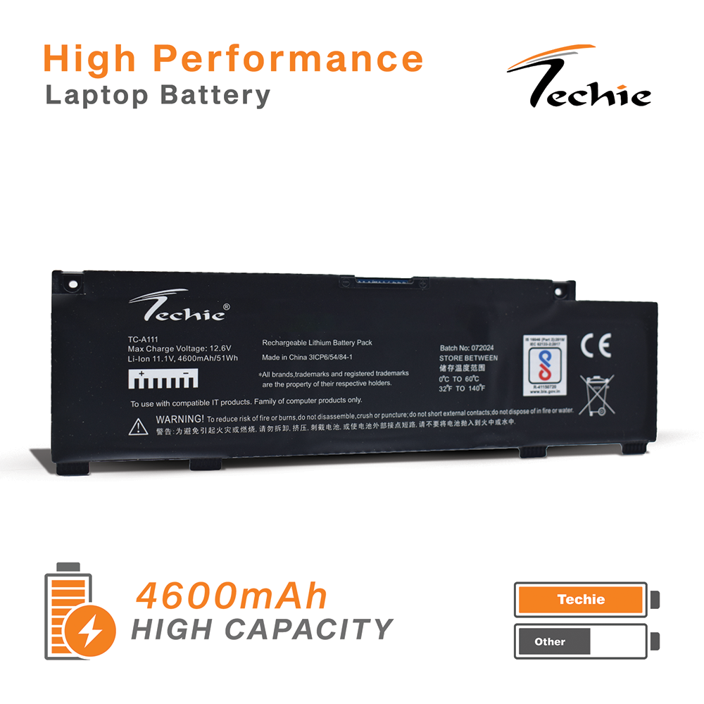 Techie Compatible Battery for Dell 266j9 - G3 15 3590, G3 3590, Laptops (4100mAh, 3-Cell)