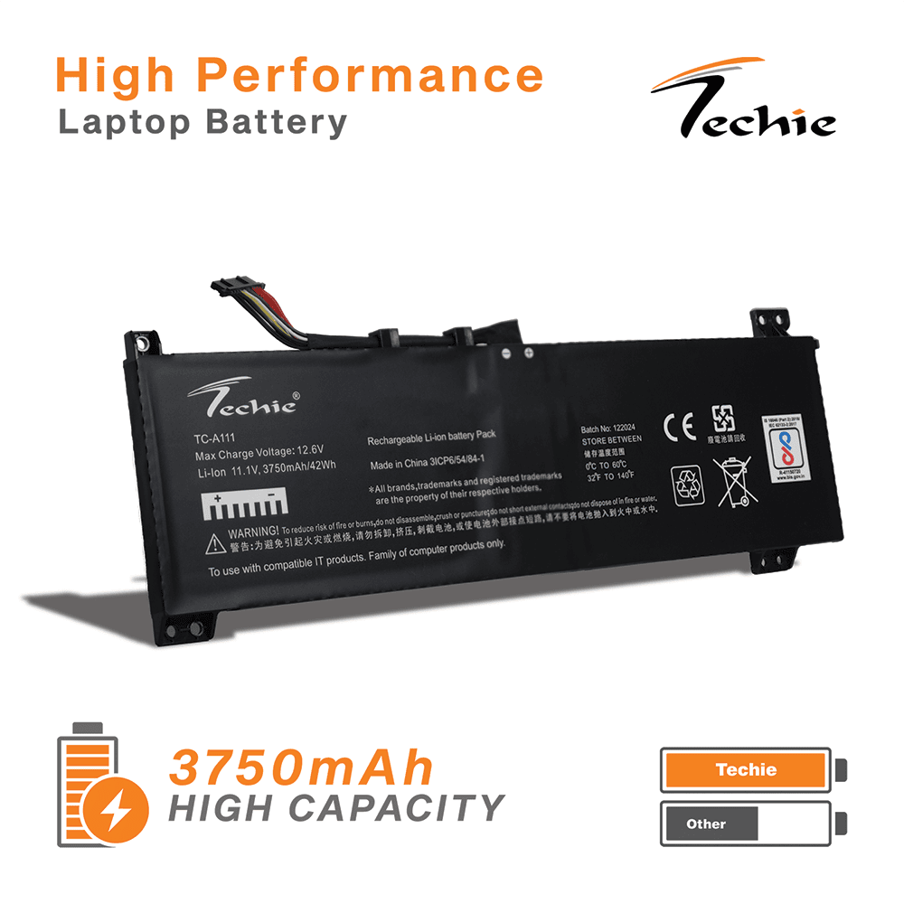 Techie Laptop Battery for Lenovo L20M3PC2, IdeaPad GAMING 3 15ACH6-82K Series Laptops (3750mAh, 3-Cell)