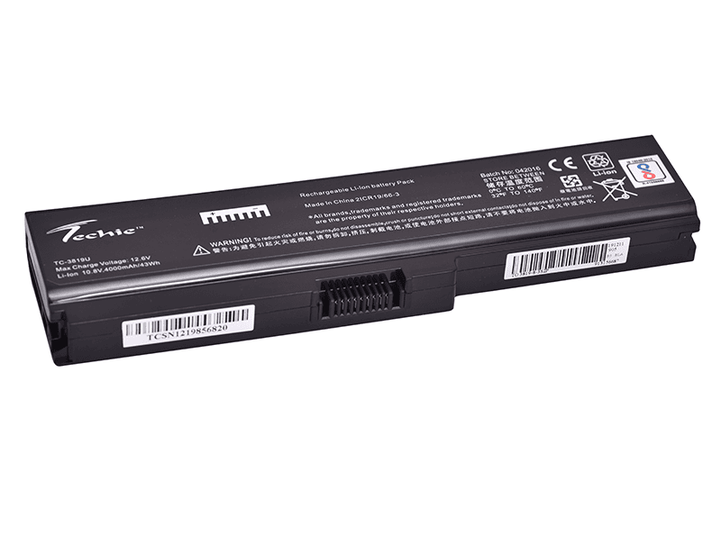 Techie Battery for Toshiba 3817U - PA3817U-1BAS, PA3818U, PA3819U, PA3816U-1BAS Laptops (4000mAh, 6-Cell)