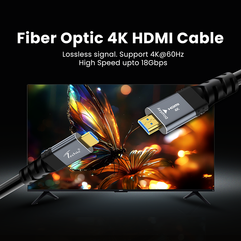 Techie Fiber Optic HDMI Cable | 4K@60Hz | 10M