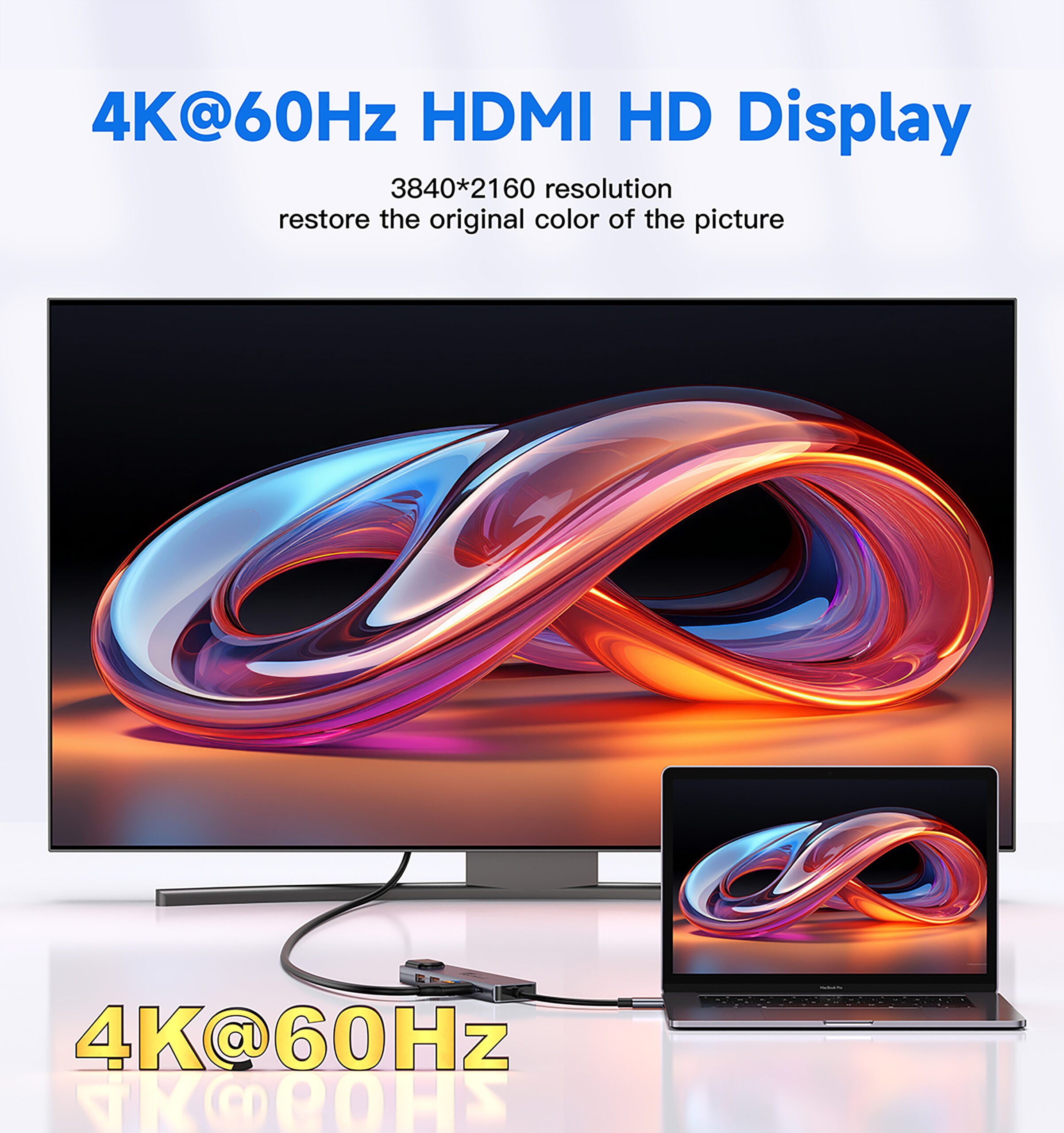 Techie TC Connect 6-in-1 Type-C Hub: HDMI 4K@60Hz, USB3.2, PD 100W, and Gigabit LAN