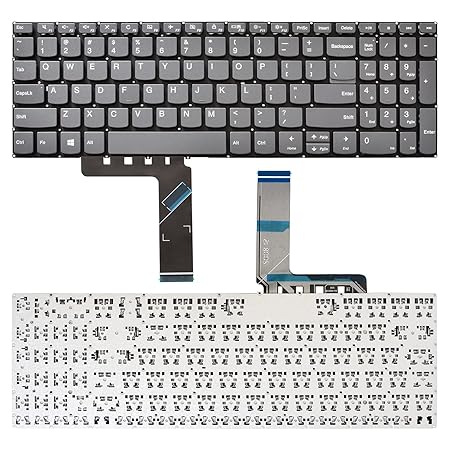 Techie Laptop Keyboard for Lenovo IdeaPad 3-15ADA, 3-15ARE, 3-15IML, 5-15IML, S340-15IWL Grey
