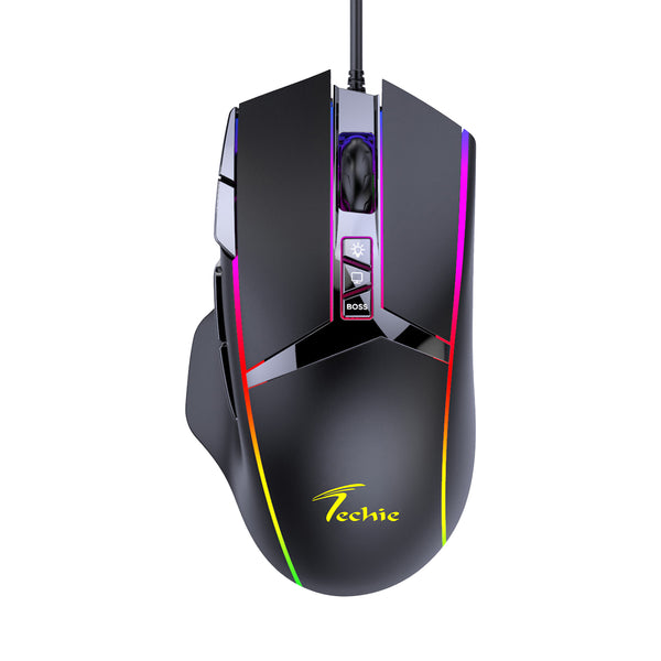 Techie Apex RGB Gaming Mouse | 11 Programmable Buttons | DPI up to 12800 | 1.5m Braided Cable