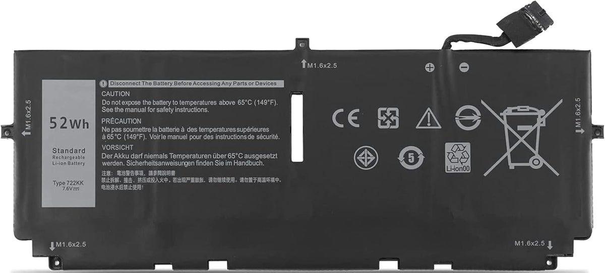 Techie Compatible Battery for Dell 722KK – XPS 13 9300 & XPS 13 9310 Laptops (6000mAh, 4-Cell)