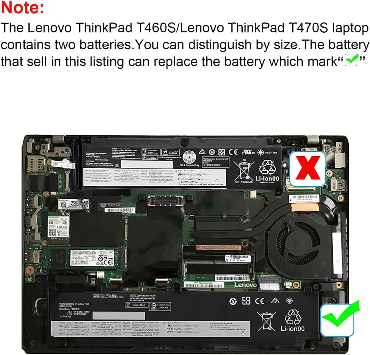 Techie Compatible Battery for Lenovo 00HW022-3S1P - Thinkpad T460s Laptops (2000mAh, 3-Cell)