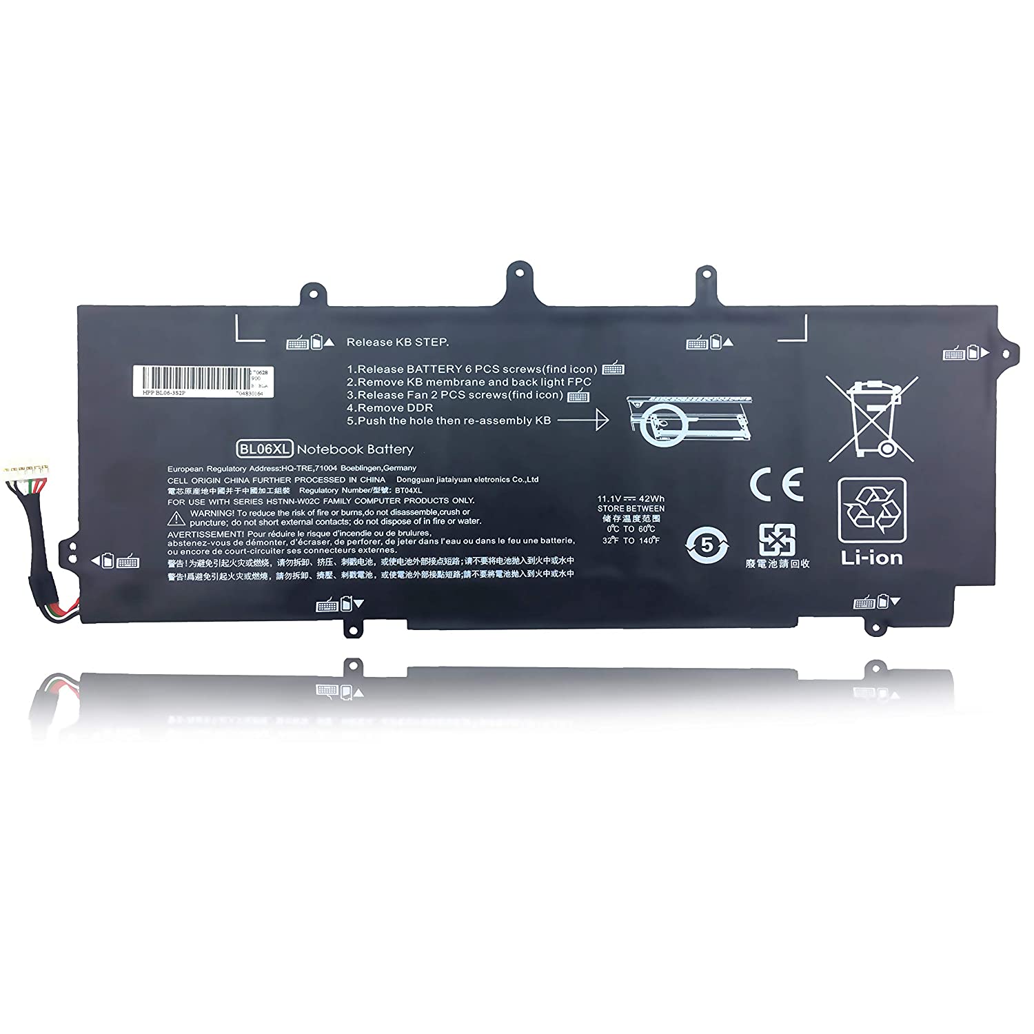Techie Compatible Battery for HP BL06XL - BL06042XL, EliteBook 1040 G1, 1040 G2 Series Laptops (3100mAh, 6-Cell)