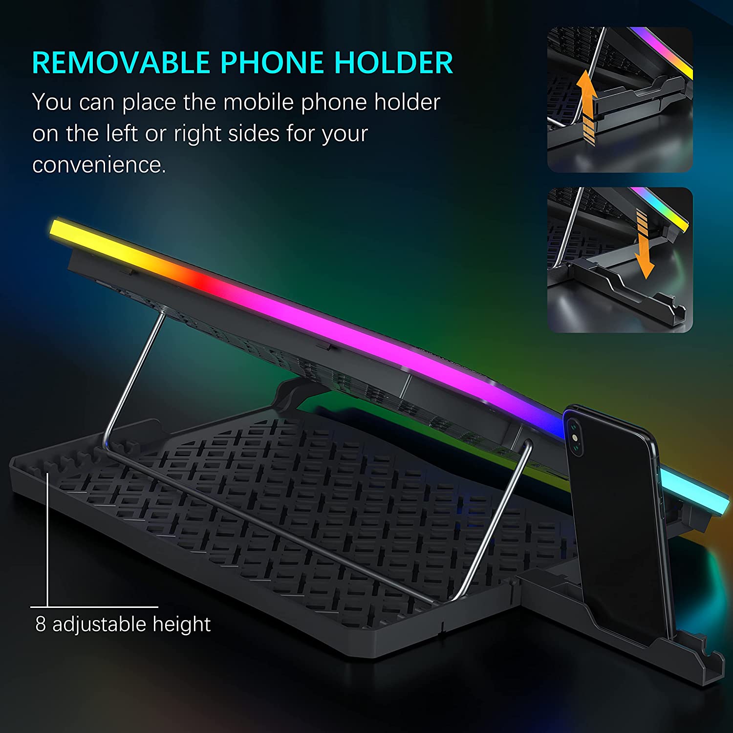 Techie 6 fans Cool RGB Lighting Laptop Cooling pad