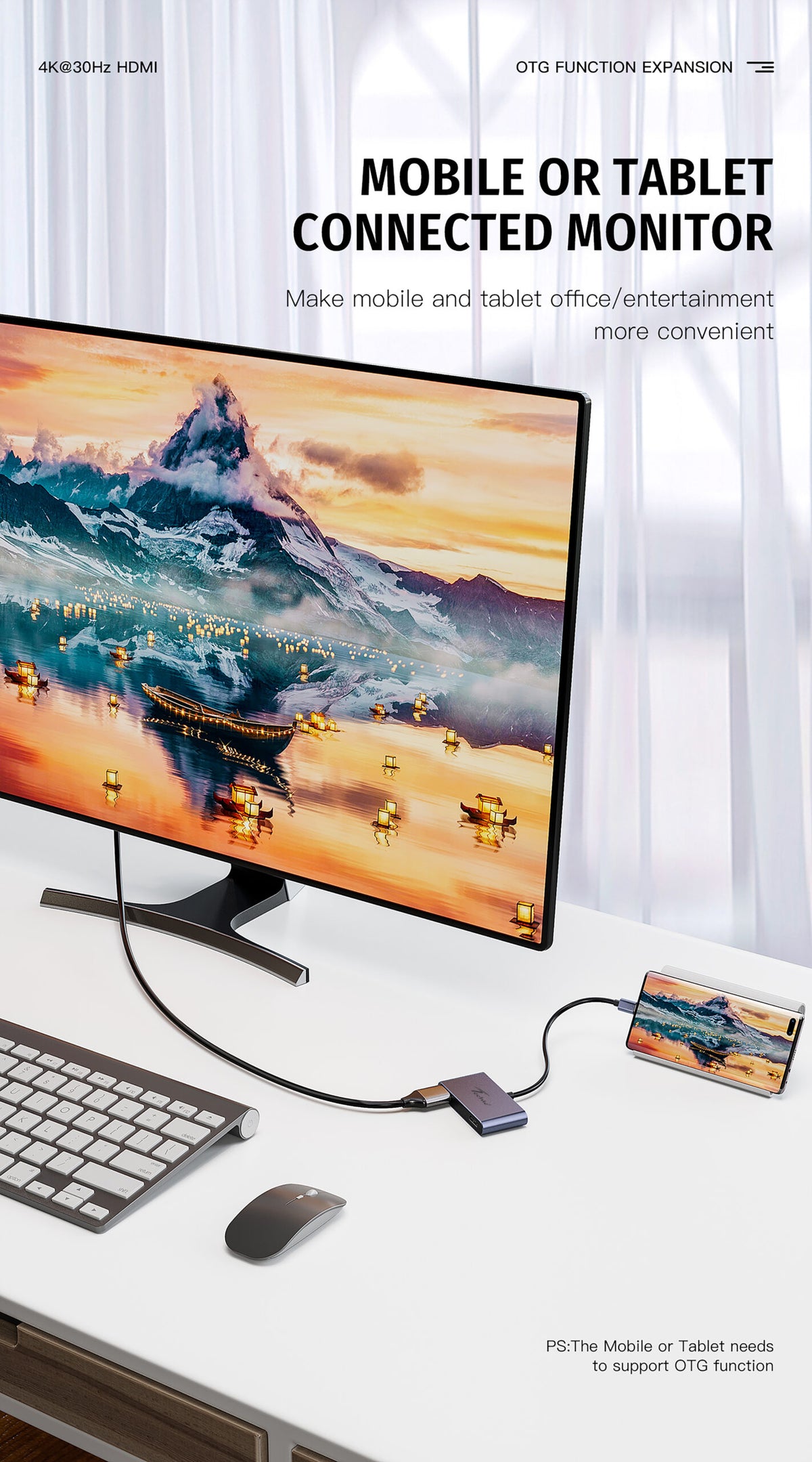 Techie Type-C to Dual HDMI Converter – 4K@30Hz