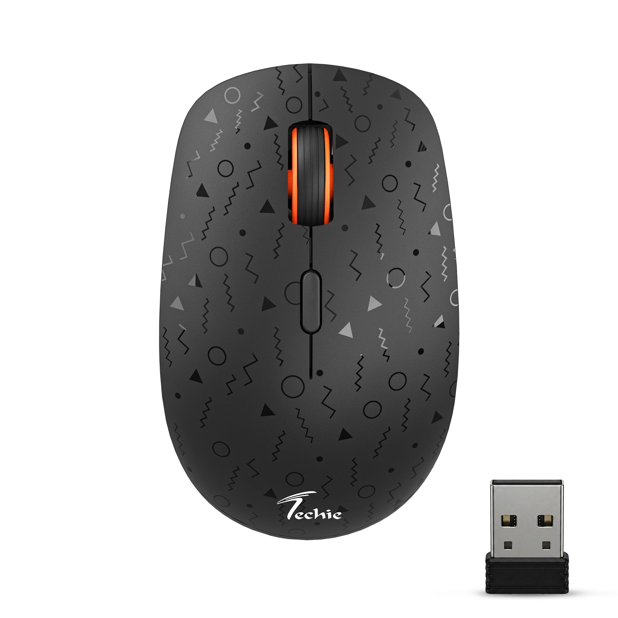 Techie Amber Wireless Mouse – Engineered for the Battery-less Future | 3-Device | USB-C