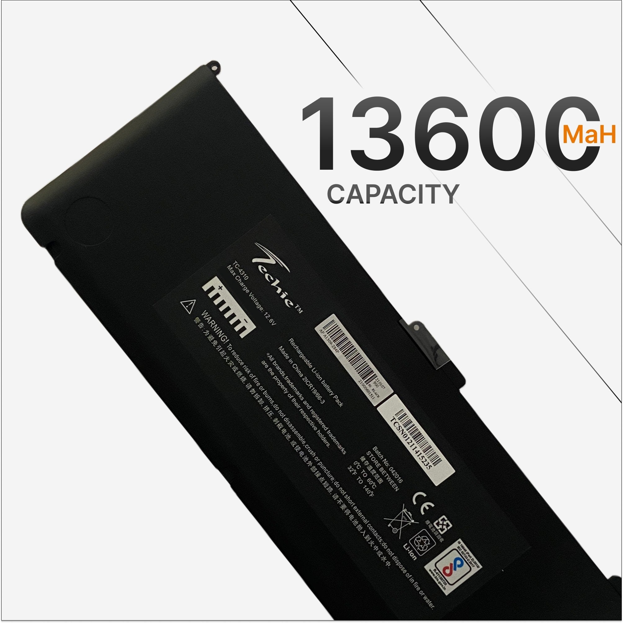 Techie Compatible Battery for Apple A1309 - MacBook Pro 17" A1297  Laptop (13600mAh, 8-Cell)