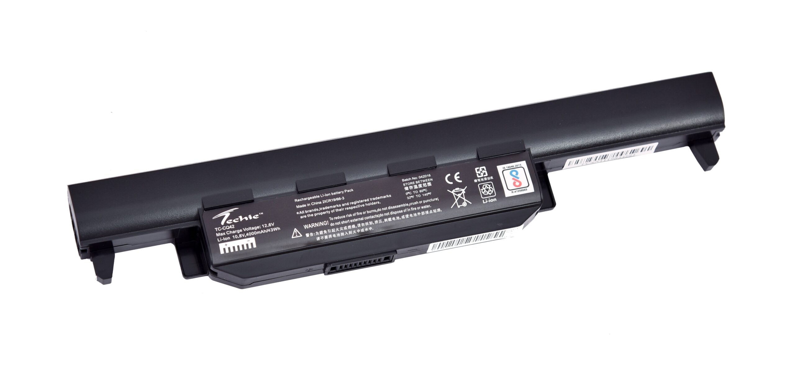 Techie Compatible Battery for Asus K55 - A41-K55, A32-K55, A33-K55 Laptops (4000mAh, 6-Cell)