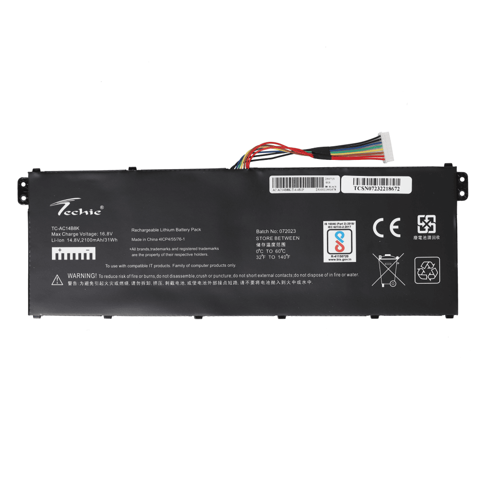Techie Compatible Battery for Acer AC14B8K - NE511, NE512, Aspire E3-721,Aspire E5-721 Laptops (2100mAh, 4-Cell)