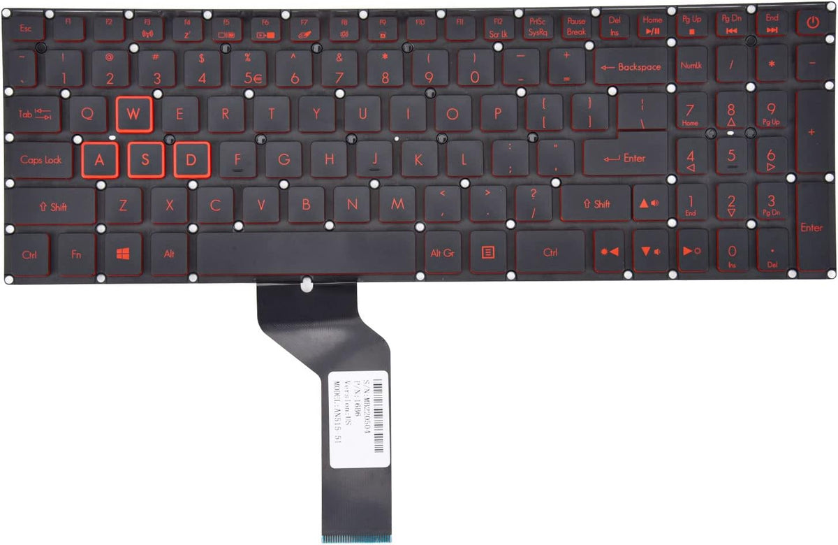 Techie Laptop Keyboard for Acer Nitro 5 AN515-41, AN515-53 With Backlight