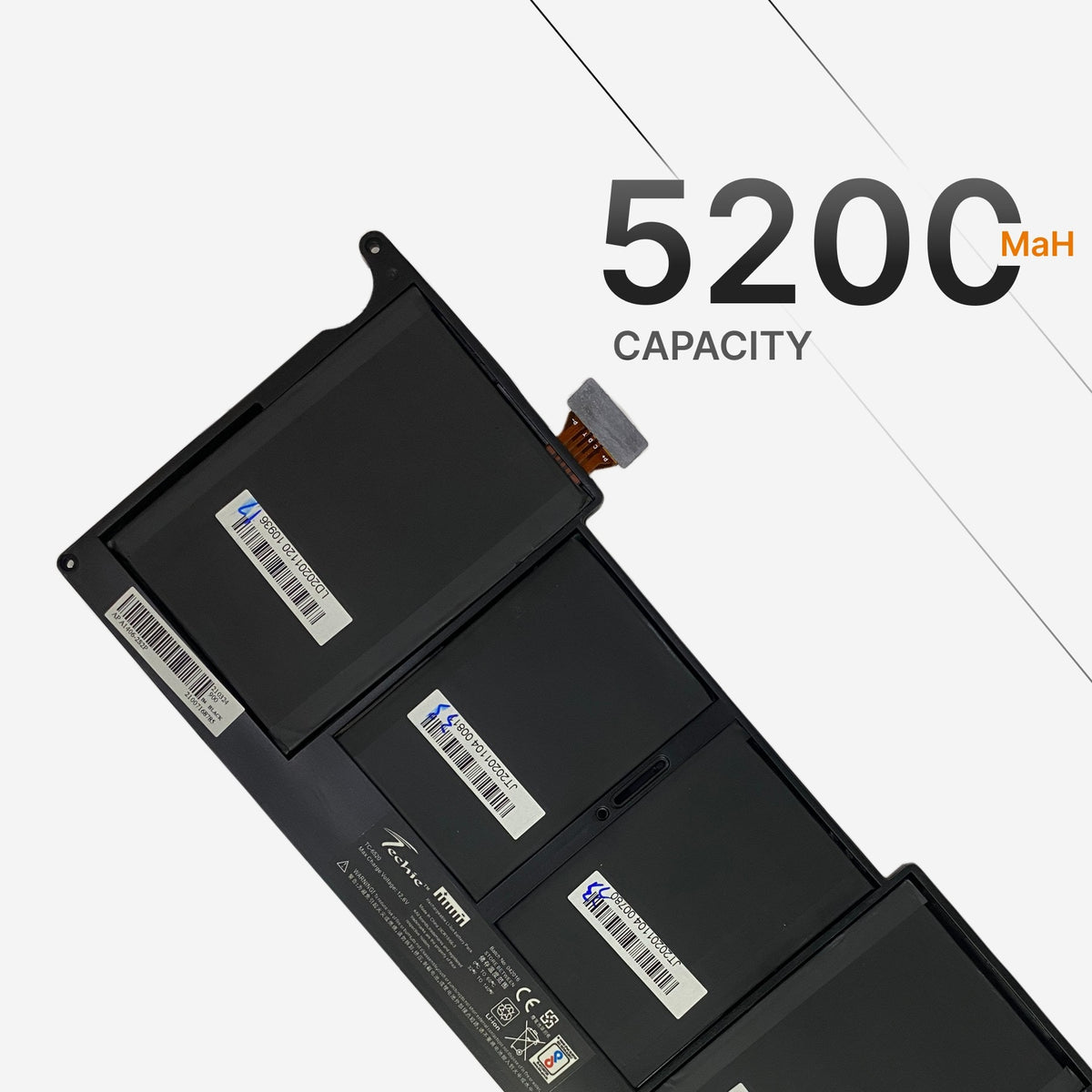 Techie Compatible Battery for Apple A1406 - A1495 Macbook Air 11.6-inch MD711 , MD712 , MD711LL/A  Laptops (5200mAh, 4-Cell)