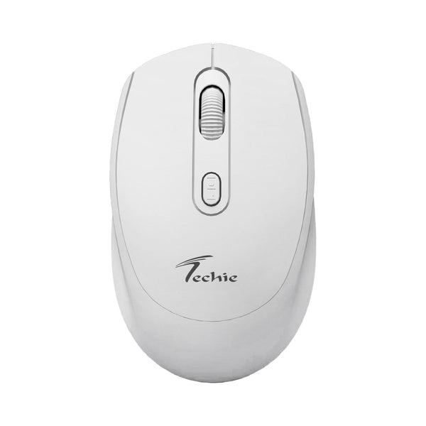 Techie Cloud White Wireless Mouse | 2.4GHz Nano USB | Adjustable DPI 1000–1600 | Ergonomic