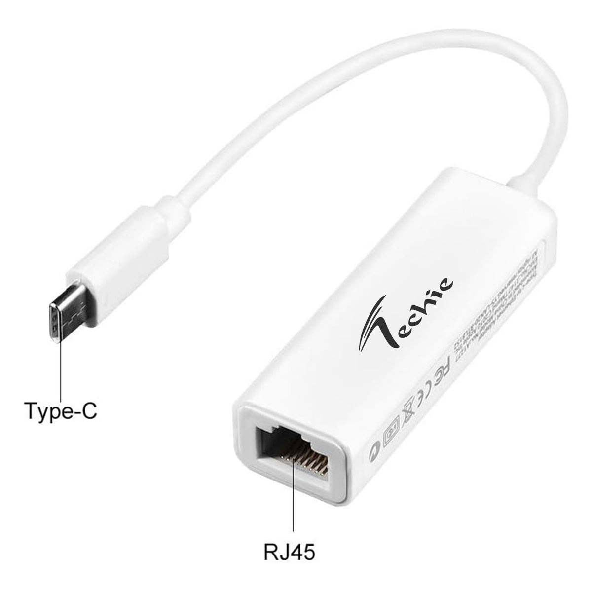 Techie Type-C to RJ45 LAN Converter – 100Mbps Wired Network Adapter