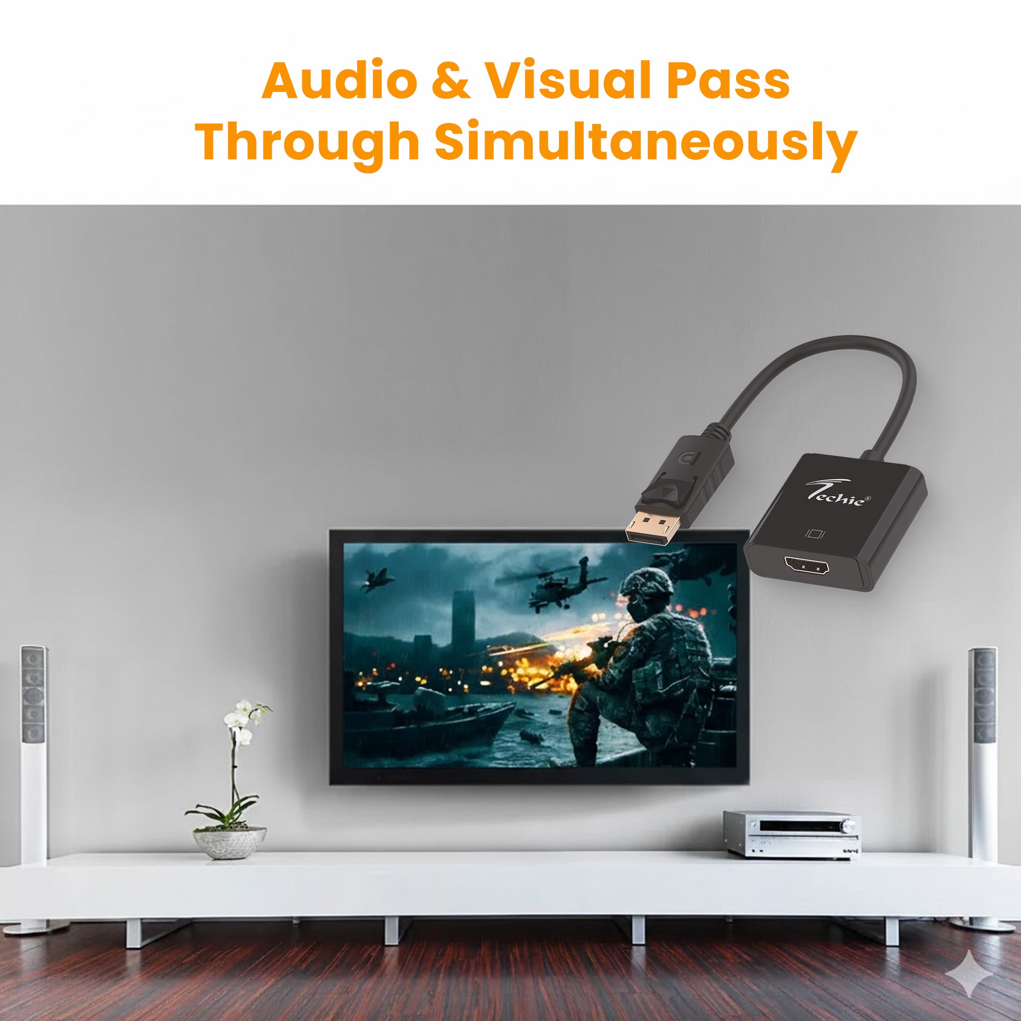 Techie DisplayPort to 4K HDMI Converter
