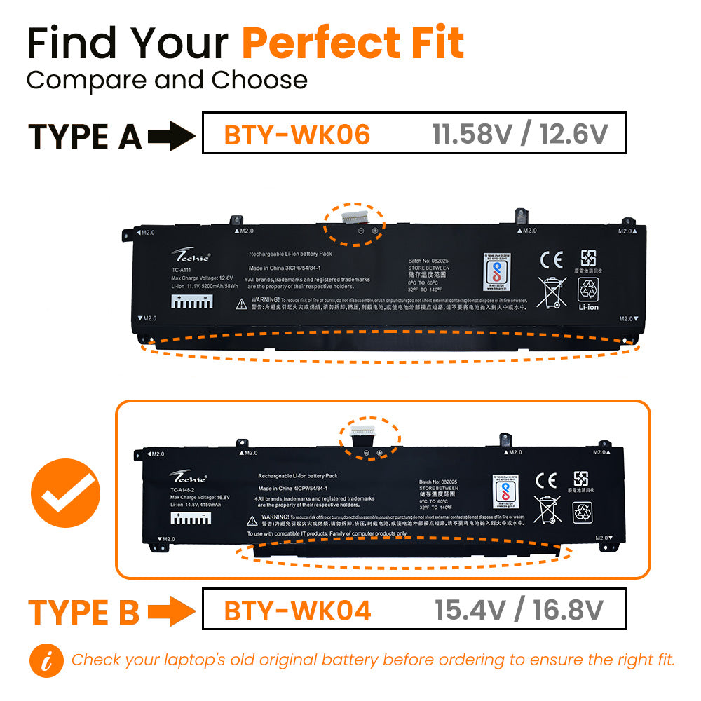 Techie Battery For HP WK04, WK04XL, VICTUS 16-S00, Omen 16-B, Omen 16-C, Omen 17-CK Series Laptops (4150mAh, 4-Cell)