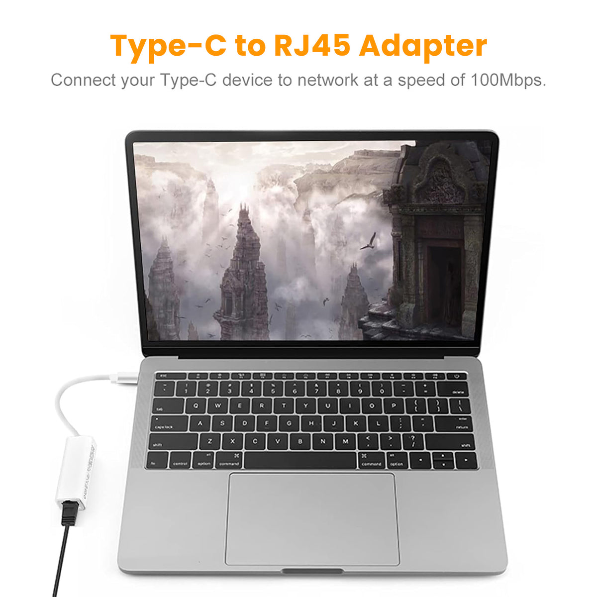Techie Type-C to RJ45 LAN Converter – 100Mbps Wired Network Adapter