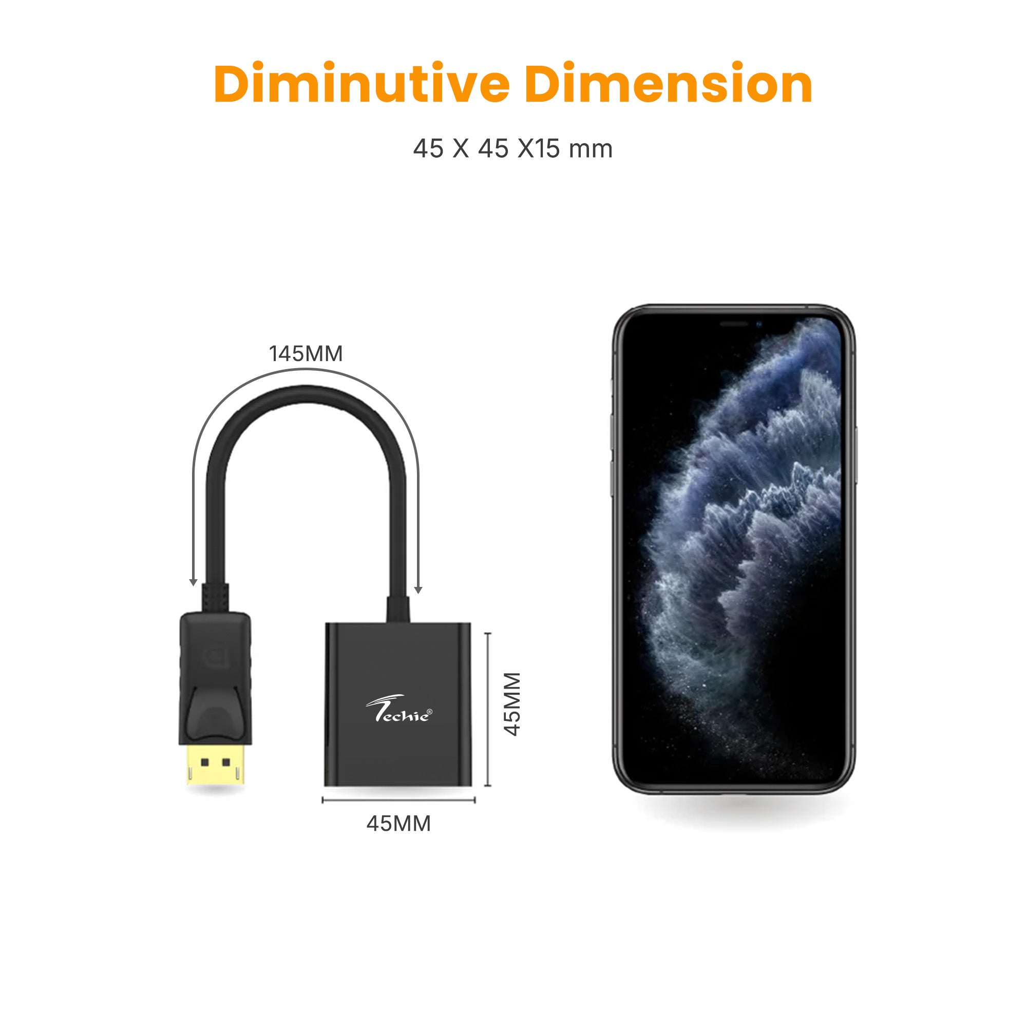 Techie DisplayPort to 4K HDMI Converter