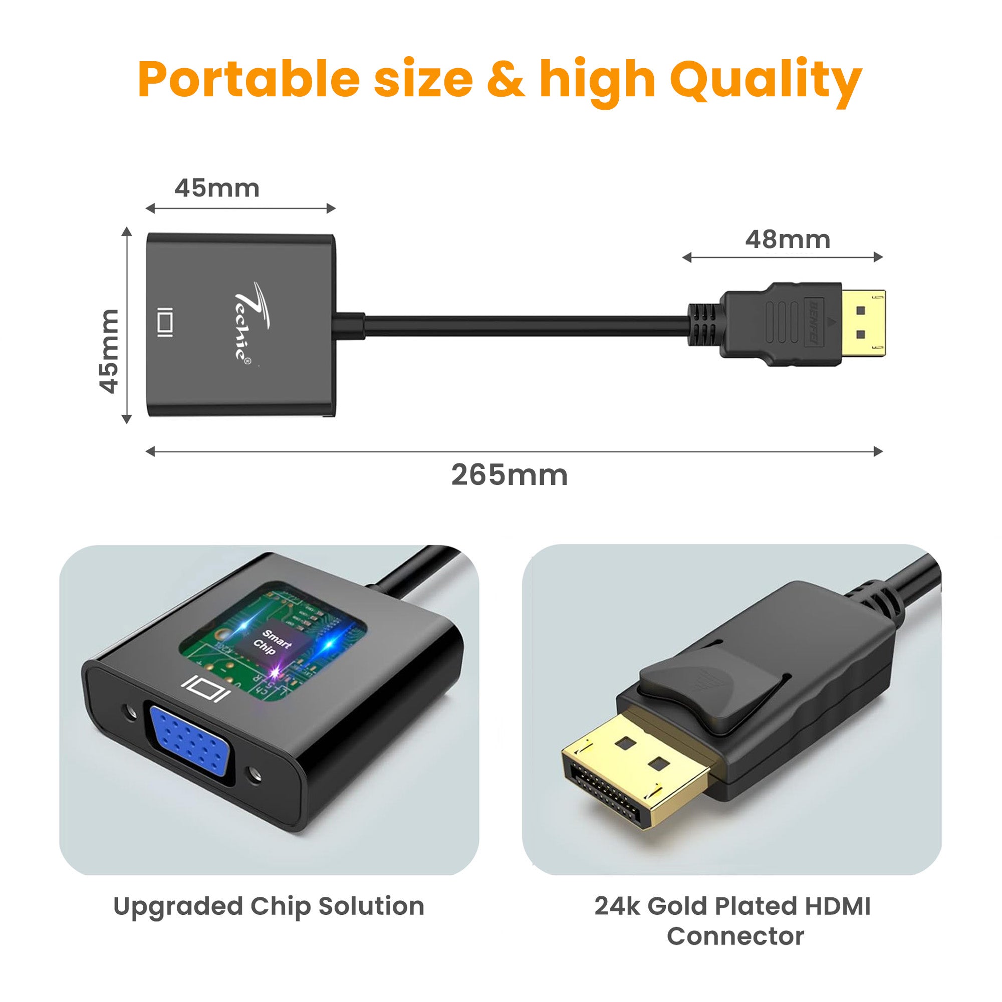Techie DisplayPort (DP) to VGA Converter