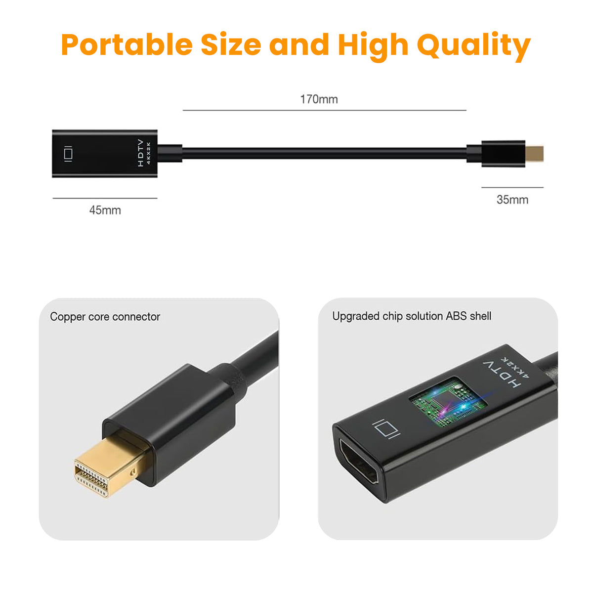 Techie Mini DisplayPort to HDMI Adapter – 4K Thunderbolt Converter for Mac & Surface