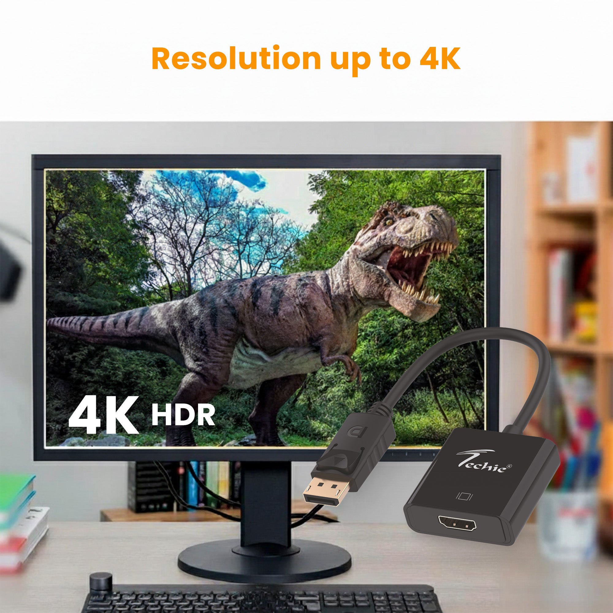 Techie DisplayPort to 4K HDMI Converter