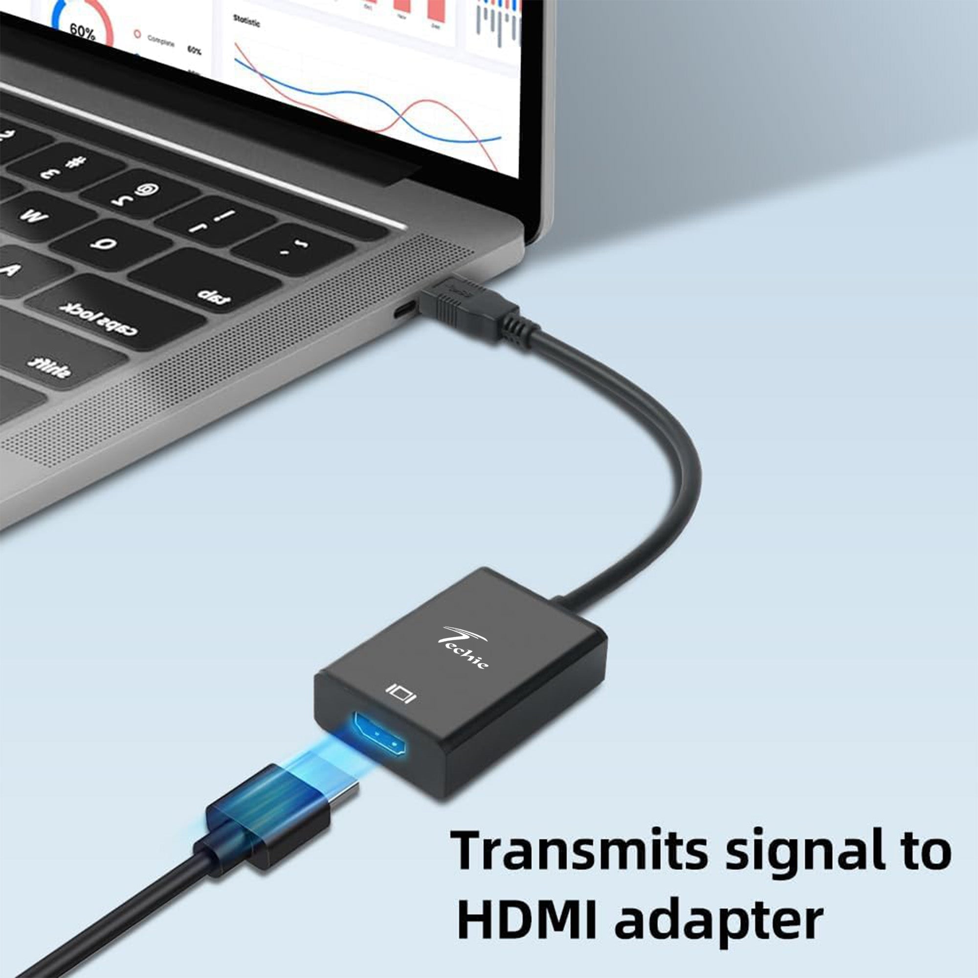 Techie USB 3.0 to HDMI Converter | Full HD 1080P Display Adapter | Laptop to TV/Monitor/Projector