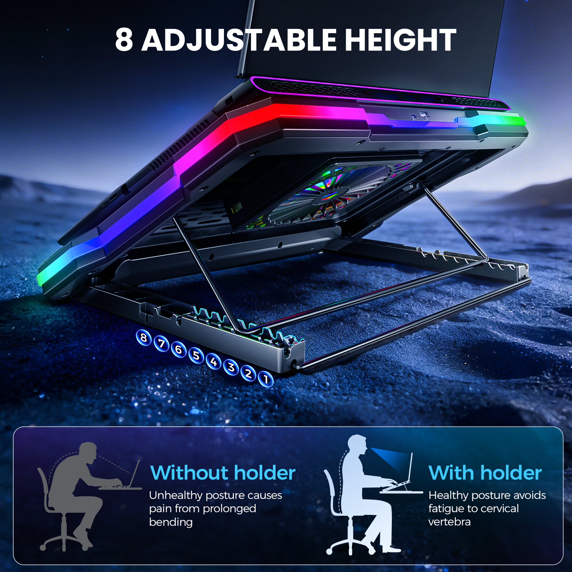 Techie AeroFlex Pro RGB Laptop Cooling Pad