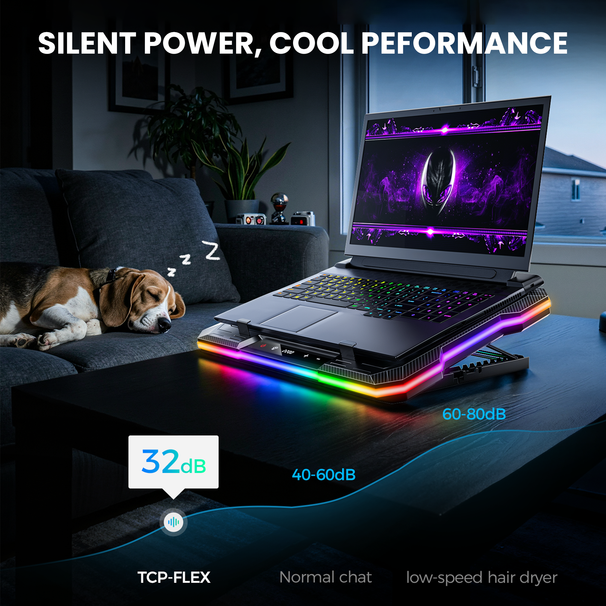 Techie AeroFlex Pro RGB Laptop Cooling Pad