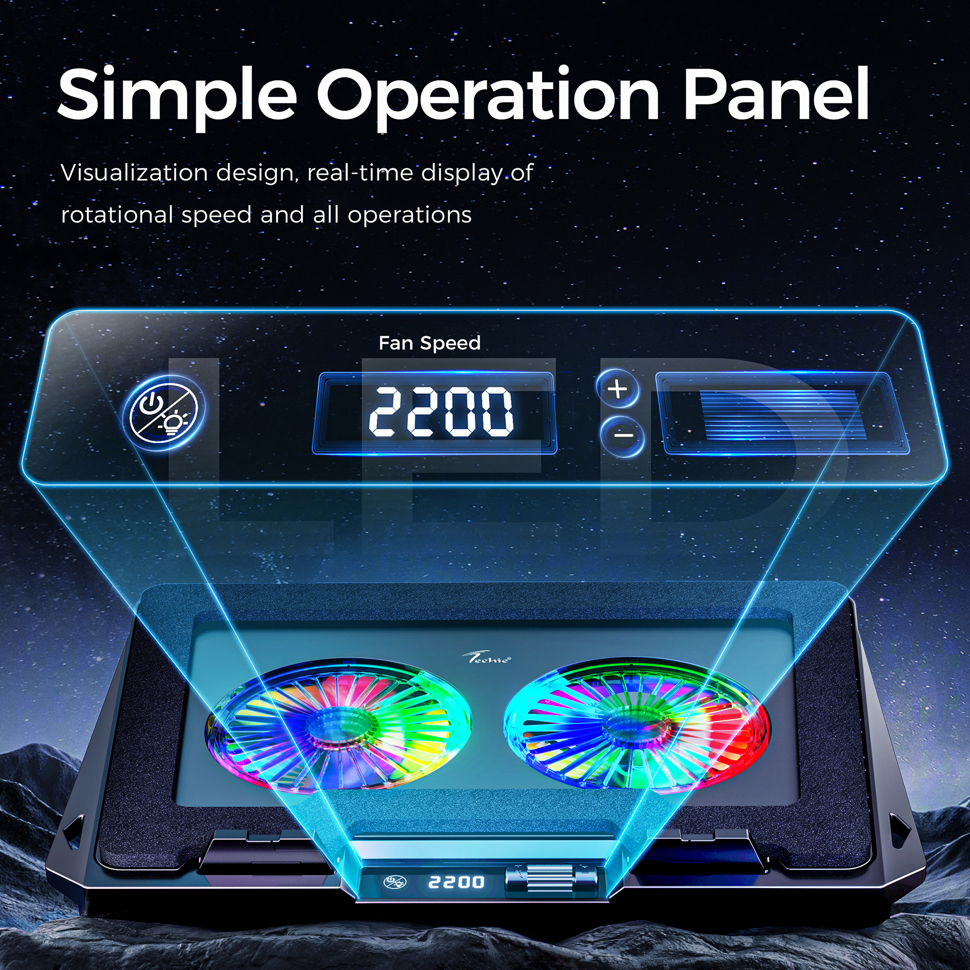 Techie AeroTwin Pro RGB Laptop Cooling Pad