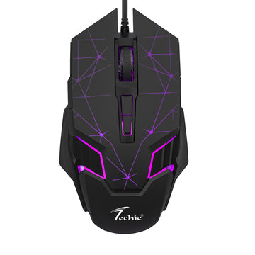 Techie Cosmo Wired RGB Gaming Mouse | 7-Color LED | Adjustable DPI 1200–3600 | 1.5m Braided Cable