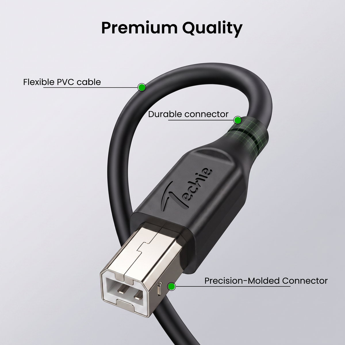 Techie USB-A to USB-B Printer Cable