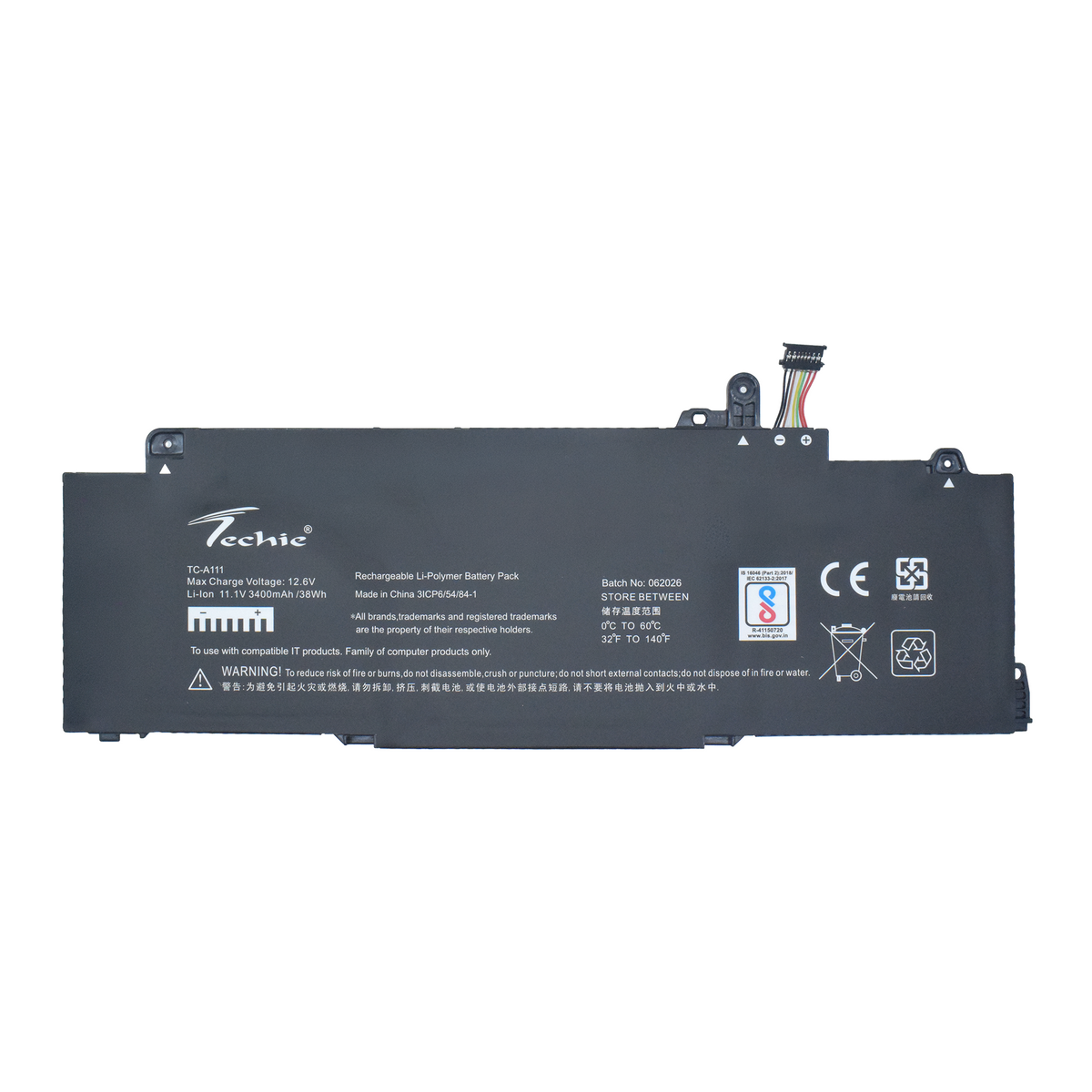 Techie Compatible Battery for Lenovo L23M3P75– ThinkPad T14s Gen 5/Gen 6 Series Laptops (3400mAh, 3-Cell)