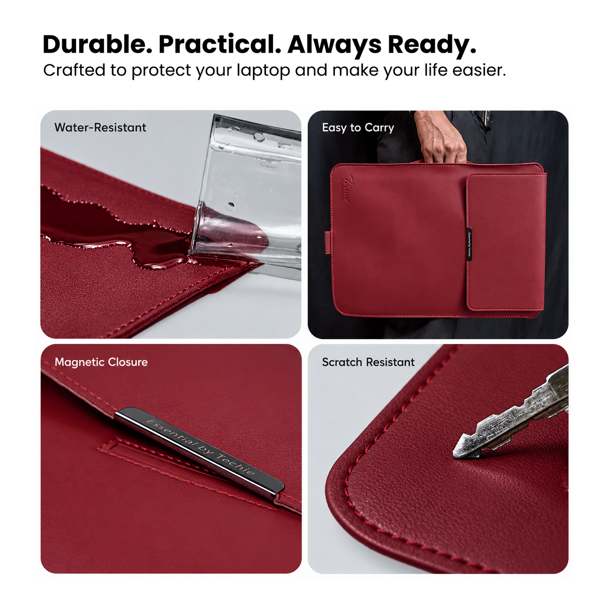 Techie 3-in-1 Multifunctional Laptop Sleeve with Stand & Mouse Pad - 13/14"