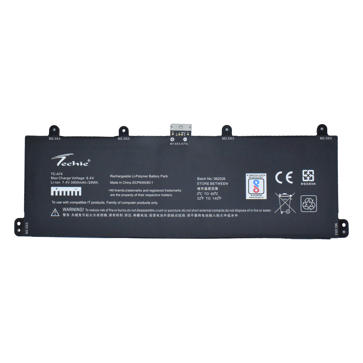 Techie Compatible Battery for Dell 2VKW9– Dell Inspiron 14 3420, Latitude 13 7320 Series Laptops (3900mAh, 2-Cell)