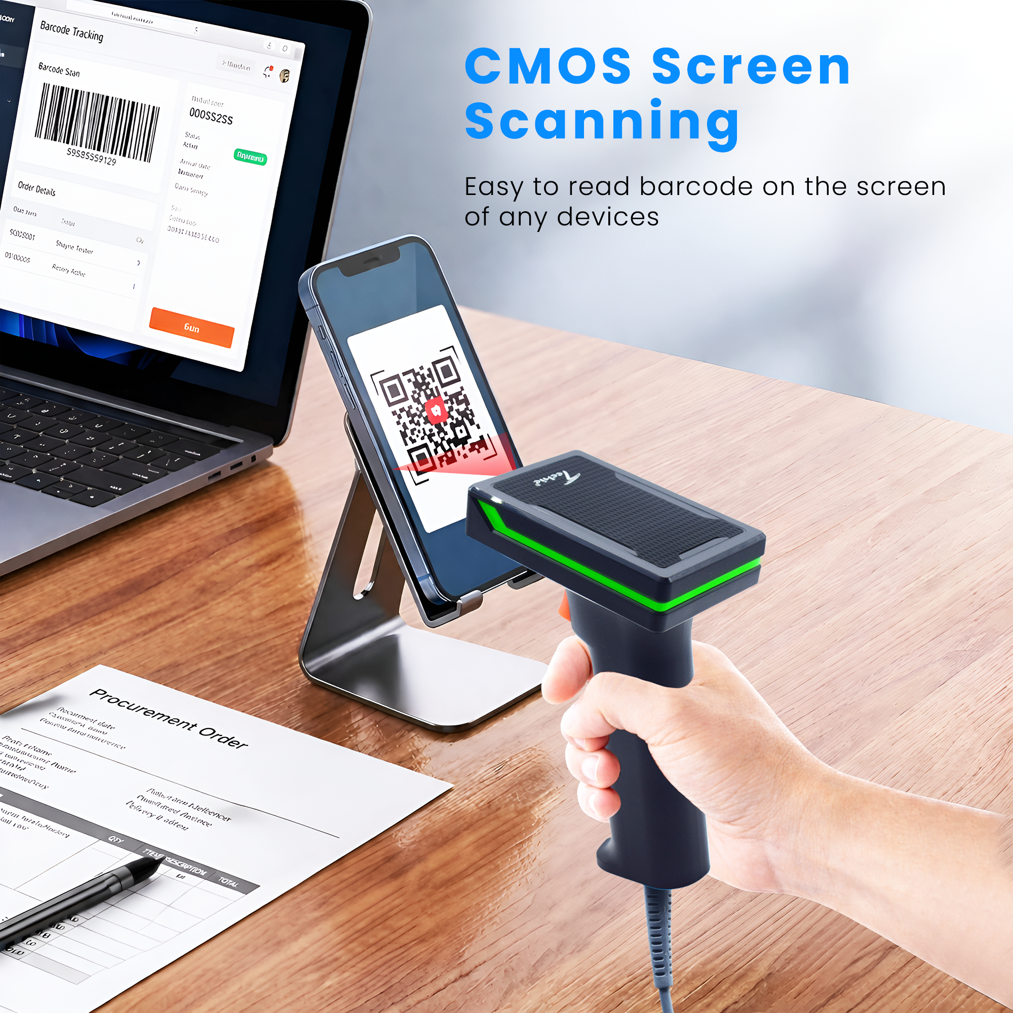 Techie USB wired 2 dimensional scanning barcode reader.