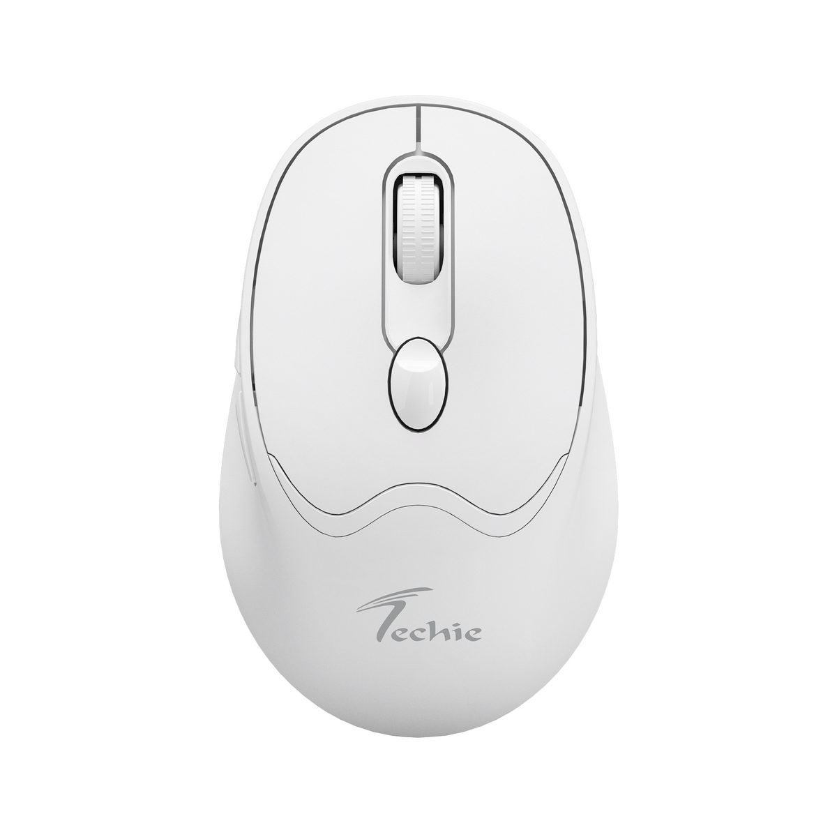 Techie Ease White Wireless Mouse | 2x Bluetooth & 2.4GHz | Adjustable DPI 1000–1600 | 6-Button