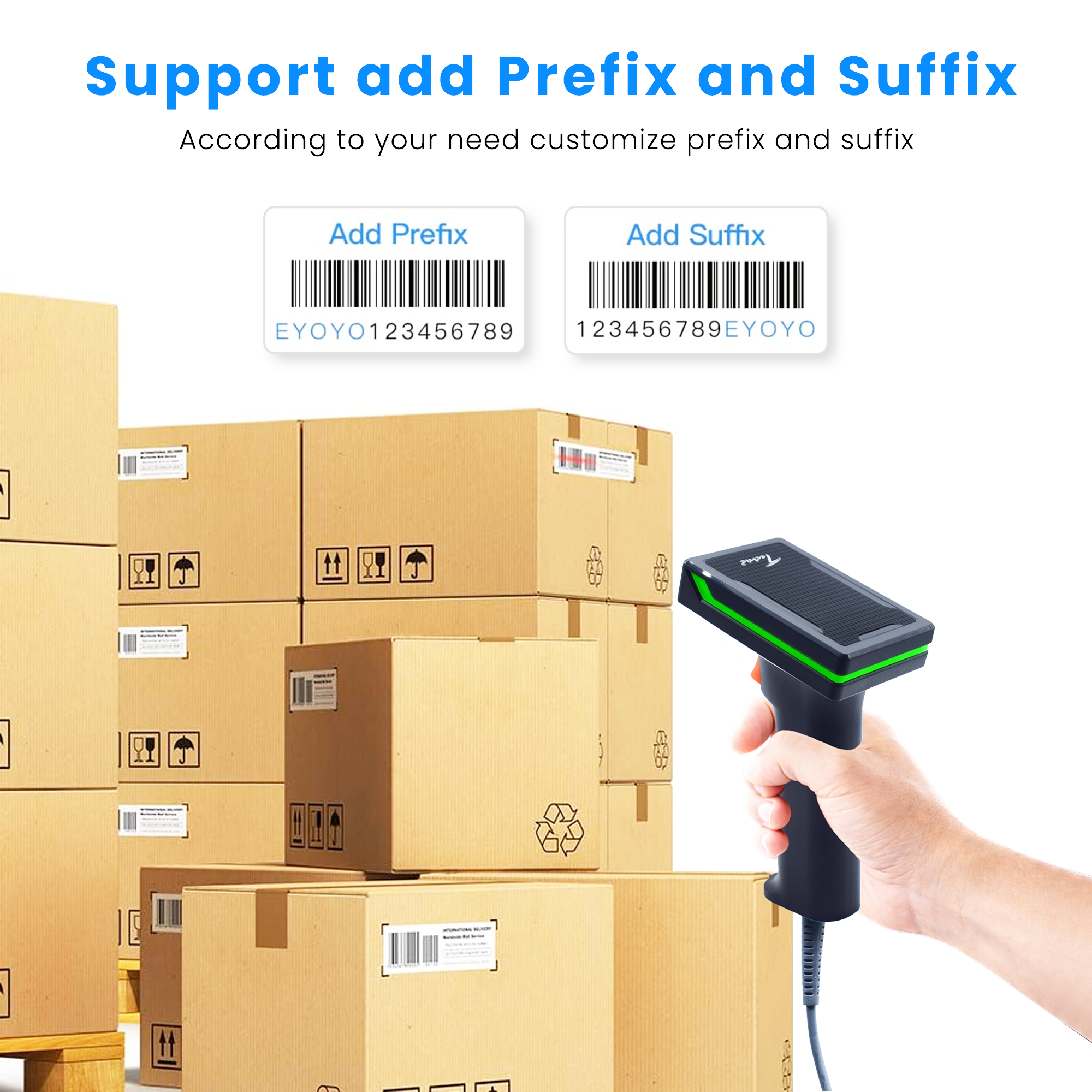 Techie USB wired 2 dimensional scanning barcode reader.