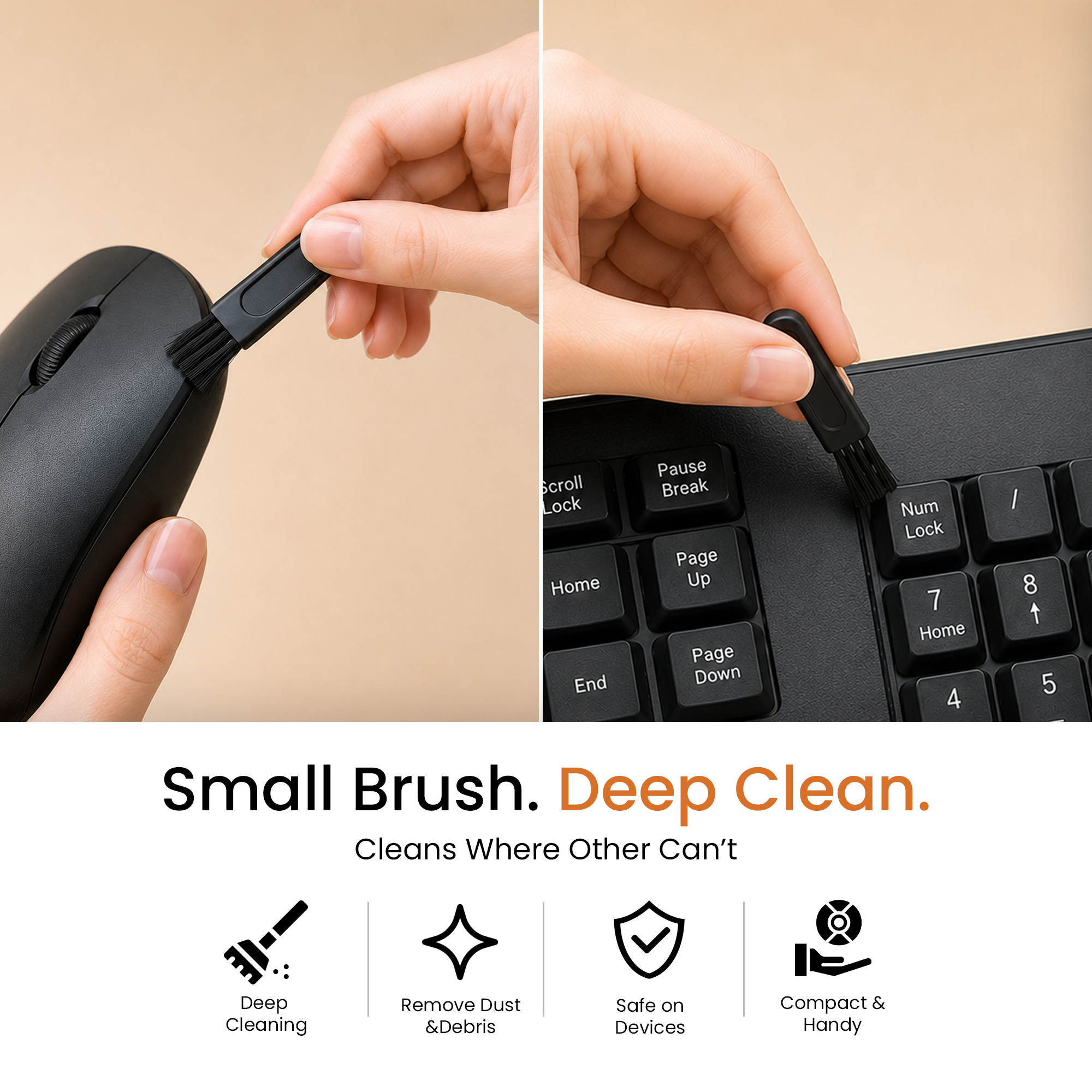 Techie Essentials Tropical Forest 3-in-1 Screen Cleaner Spray Kit with Microfiber Cloth & Brush – 50ml