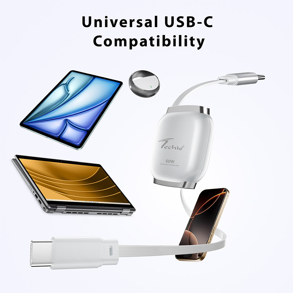 Techie 60W PD Type-C to C Retractable Charging Cable