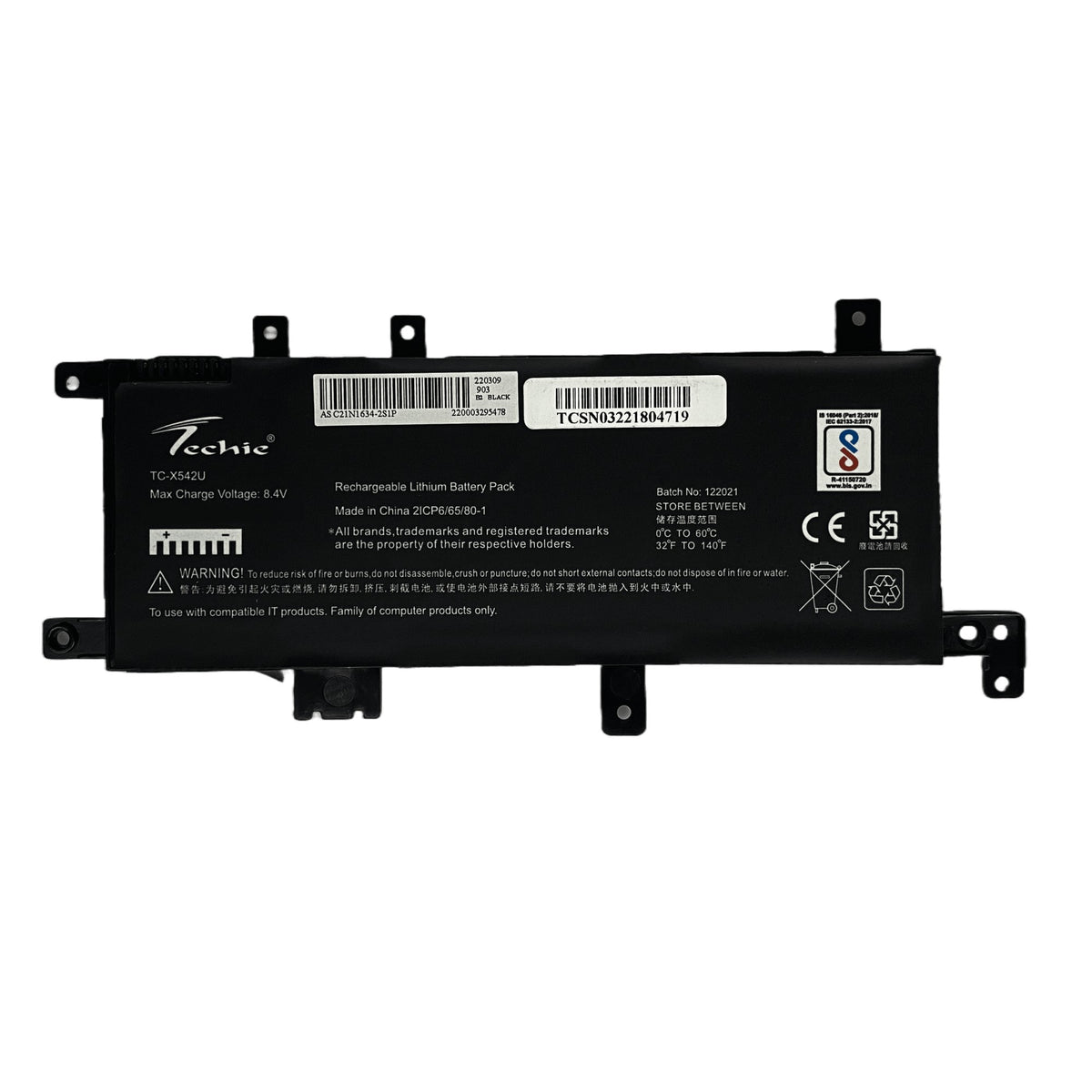 Techie Compatible Battery for ASUS C21N1634 - X542, R542UQ, FL8000U, F542UA Series Laptops (4000mAh, 2-Cell)