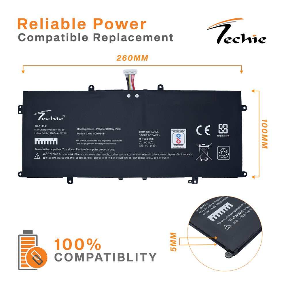 Techie Battery for Asus C41N1904 - ZenBook 14 BX425EA, UM425UA, UX425EA, VivoBook S14 S435EA Series Laptops (3200mAh, 4-Cell)