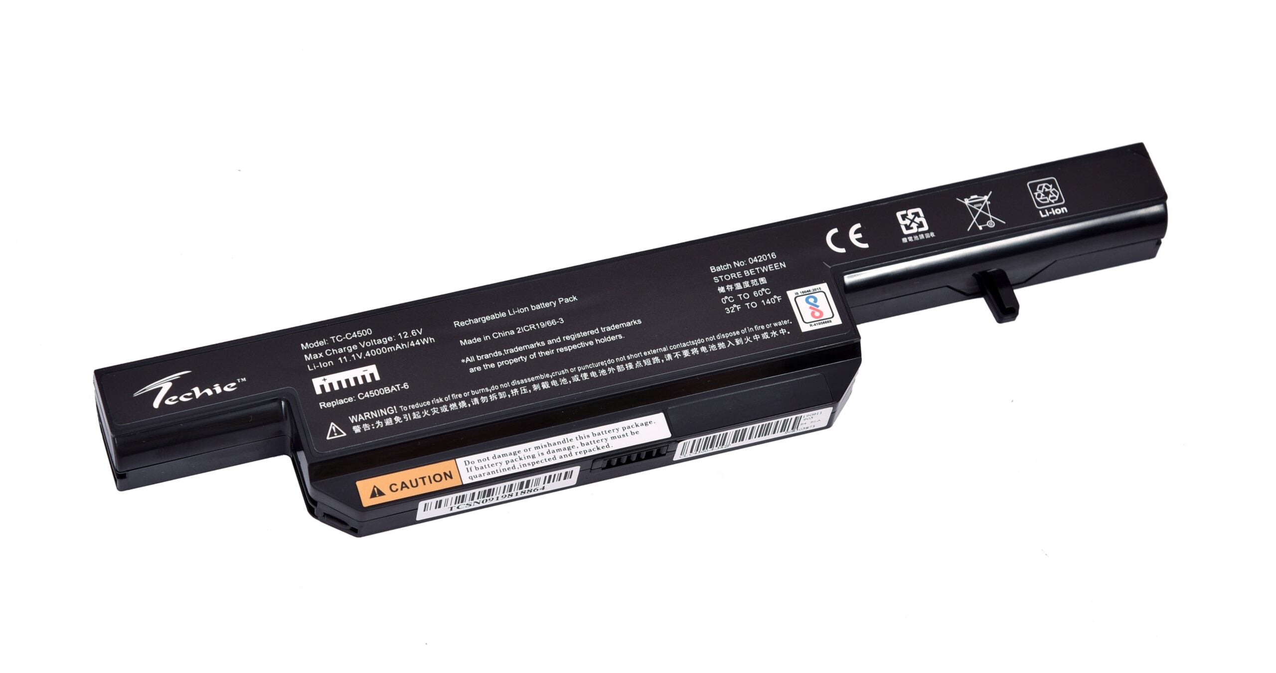 Techie Compatible Battery for HCL C4500 - C4500BAT-6, C4500BAT-4, CLEVO C4500 Series Laptops (4000mAh, 6-Cell)