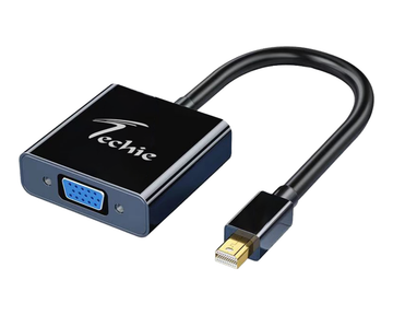 Techie Mini DisplayPort to VGA Converter – 1080P HD Adapter for MacBook, iMac, Surface Series & Laptops