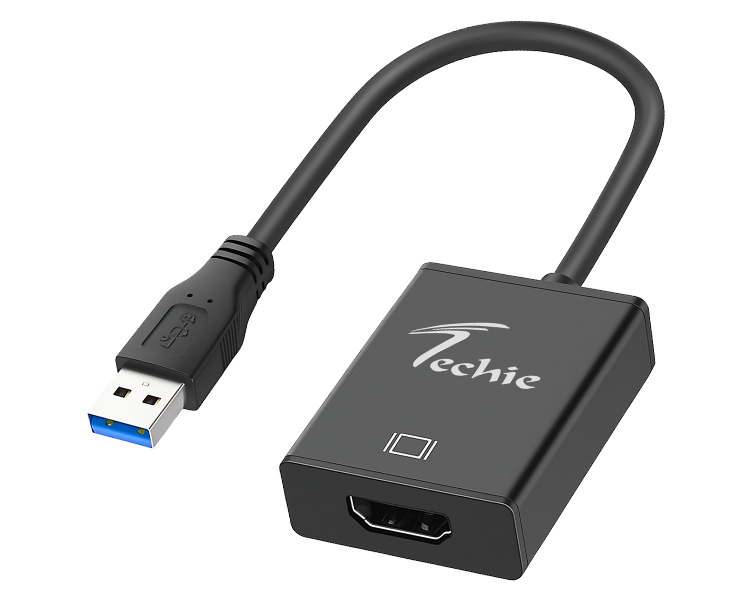 Techie USB 3.0 to HDMI Converter | Full HD 1080P Display Adapter | Laptop to TV/Monitor/Projector