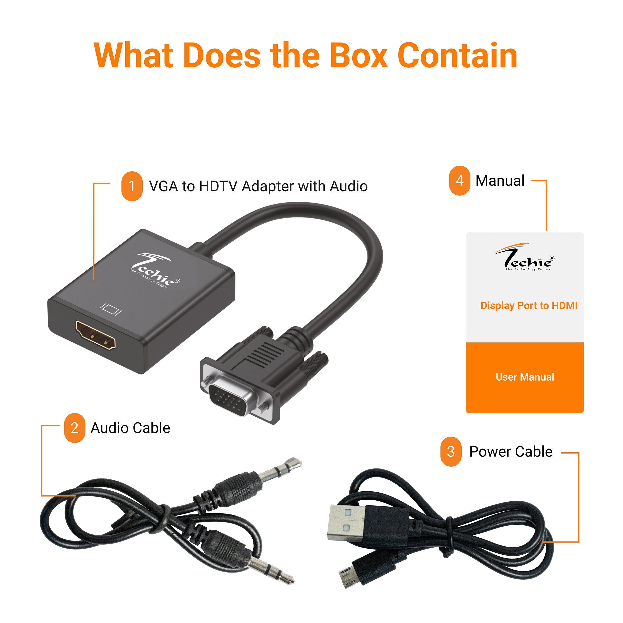 Techie VGA to HDMI Converter with Audio